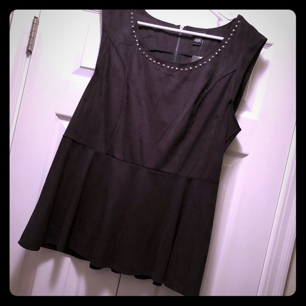 NWT Torrid Suede Peplum Top Size 2
